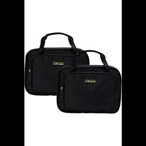 JOY 2-pack Light & Chic World Traveler Toiletry Cases Black